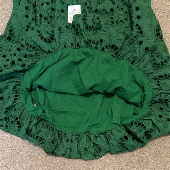 Ann Taylor Emerald Green Eyelet Blouse - Picture 4 of 6